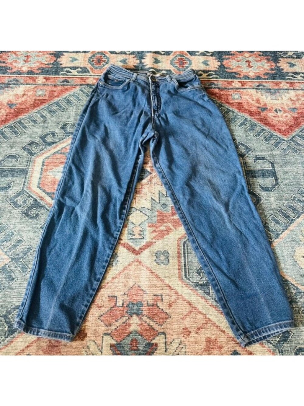 Gloria Vanderbilt Petite Stretch Jeans Size M Blue Denim High Rise Tapered Leg